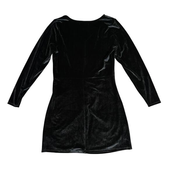 NWT Abercrombie & Fitch Velvet Bodycon Cutout Long Sleeve Dress Women's XL Black - Picture 4 of 6